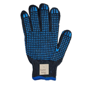 Blue Cotton Knitted Dotted Hand Gloves Blue Cotton Knitted Dotted Hand Gloves
